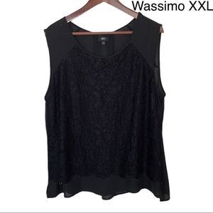 Wassimo Black lace Tank Top XXL